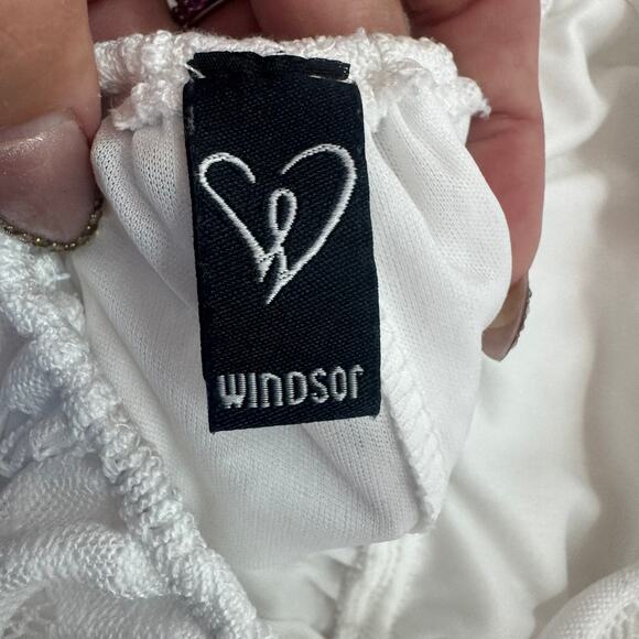 Windsor White Strapless Lace Overlay Maxi Dress Size S/M Padded Cups Stretchy - Picture 5 of 9